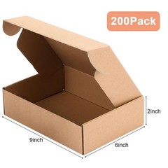 Qilery 200 Pcs Shipping Boxes Cardboard Gift Corrugated Cardboard Brown Boxes…