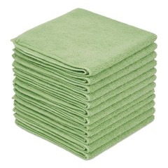 Boardwalk Microfiber Cloths, 12 x 12, Green, 12/Pack