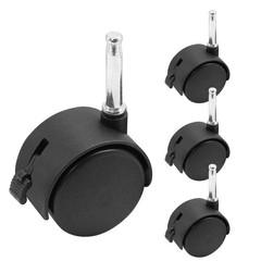 4pcs 2″ Heavy Duty Swivel Caster Wheels with Brake | Black Nylon for Furniture,