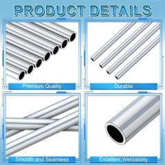 Blulu 12 Pcs Round Aluminum Tube 36 Inches Long Seamless Aluminum Tubing Metal S