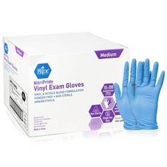 MedPride NitriPride Nitrile-Vinyl Blend Exam Gloves. N/S P-Free, Medium-1000/CS