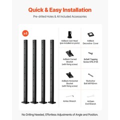 Uimoso 36x2x2 In Horizontal-Hole Cable Railing Post for Decks and Stairs