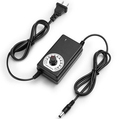 Facmogu AC to DC Adjustable Power Supply, 100-240V 3-12V 2A, Black