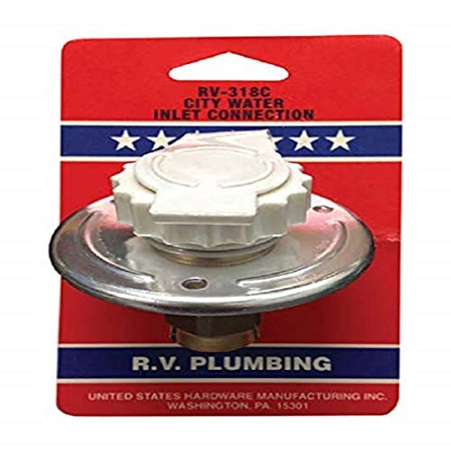 UNITED STATES HDW RV318C Rv Metal Flange City Water Fill Flush Mount with Back F