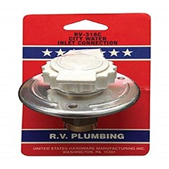 UNITED STATES HDW RV318C Rv Metal Flange City Water Fill Flush Mount with Back F