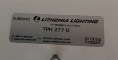 NEW — Lithonia Lighting TPH277U Through-Wire Fixture Mount Power Hook — 277V
