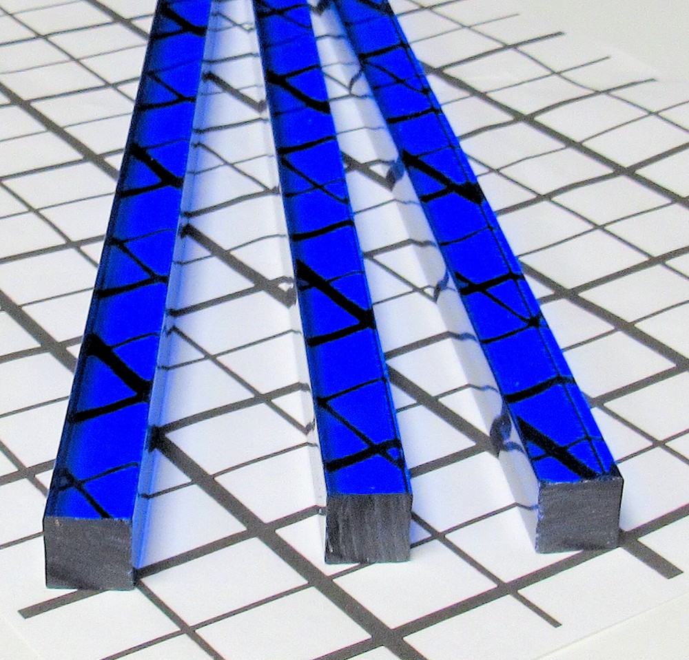 4 PC 1/2” x 1/2″ x 10” INCH LONG SQUARE CLEAR BLUE ACRYLIC TRANSLUCENT ROD .50″