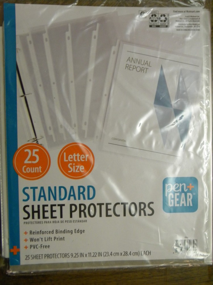 Sheet Protectors Letter Size 8-1/2 x 11 Package of 25 NEW Sealed Pack Reinforced