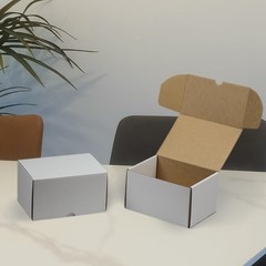 7x5x4 Inches Shipping Boxes Set of 25, White Corrugated Cardboard Box Literat…