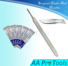 100 Sterile Surgical Blades with FREE Scalpel Knife Handle Medical Dental Tools