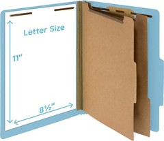BLUE SUMMIT Supplies 10x Blue Classification Folders With 2 Dividers & 2″ Tyvek