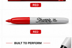 Sharpie Fine Point Permanent Marker Red 12 Count Pack 30002 New Sealed