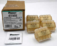 PANDUIT PCSB4-4-6Y MULTI-TAP CLEAR INSULATED ALUMINUM CONNECTOR BLOCK BOX OF 5