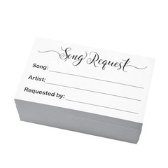 100 Song Request Cards Play Song at Wedding Reception Prom Dance Party Band D…
