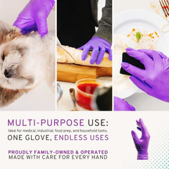 20/50/100PCS Purple Nitrile Disposable Gloves 5Mil Thick Industrial Cleaning Glo