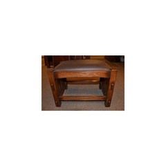 Mission Oak Foot Stool – Wide Spindles – Walnut