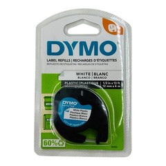 Lot of 4 Dymo LT White Plastic Label Refills 1/2″ x 13′ Dymo LetraTag 91331