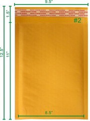 Polycyberusa® 100 #2 8.5 X 11 Kraft Bubble Mailers Padded Envelopes