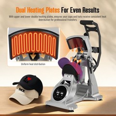 Digital Cap Hat Heat Press Transfer Sublimation Machine Automatic Double Heater