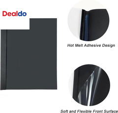 TBC6-25-BK Thermal Binding Covers, 1/4 Inch, Black, Letter Size Holds 55 Sheets,