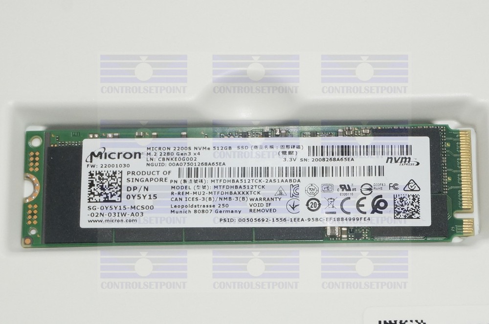 MICRON 2200S MTFDHBA512TCK 512GB M.2 NVME SSD SOLID STATE DRIVE