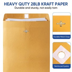 20 Pack Brown Kraft Clasp 9×12 & 10×13 Inches Combo Pack,