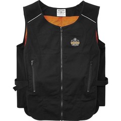 Ergodyne 6260 Cooling Vest, Cotton, Polyester, Zipper, Black, L/Xl