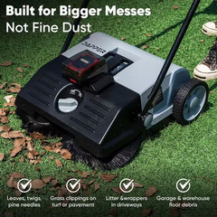 Battery Powered Artificial Grass and Hard Surface Sweeper with 22 In. Wide Clean