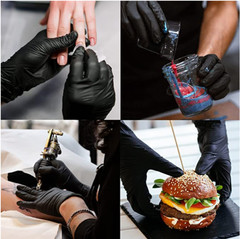 10-2000pcs Black Vinyl Gloves -S M L XL