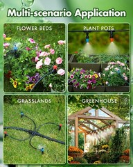 240FT Automatic Drip Irrigation System for Garden, Lawn, and Greenhouse