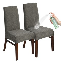 KELUINA Chair Covers for Dining Room Set of 2/4/6, 2 Pieces, Light Grey