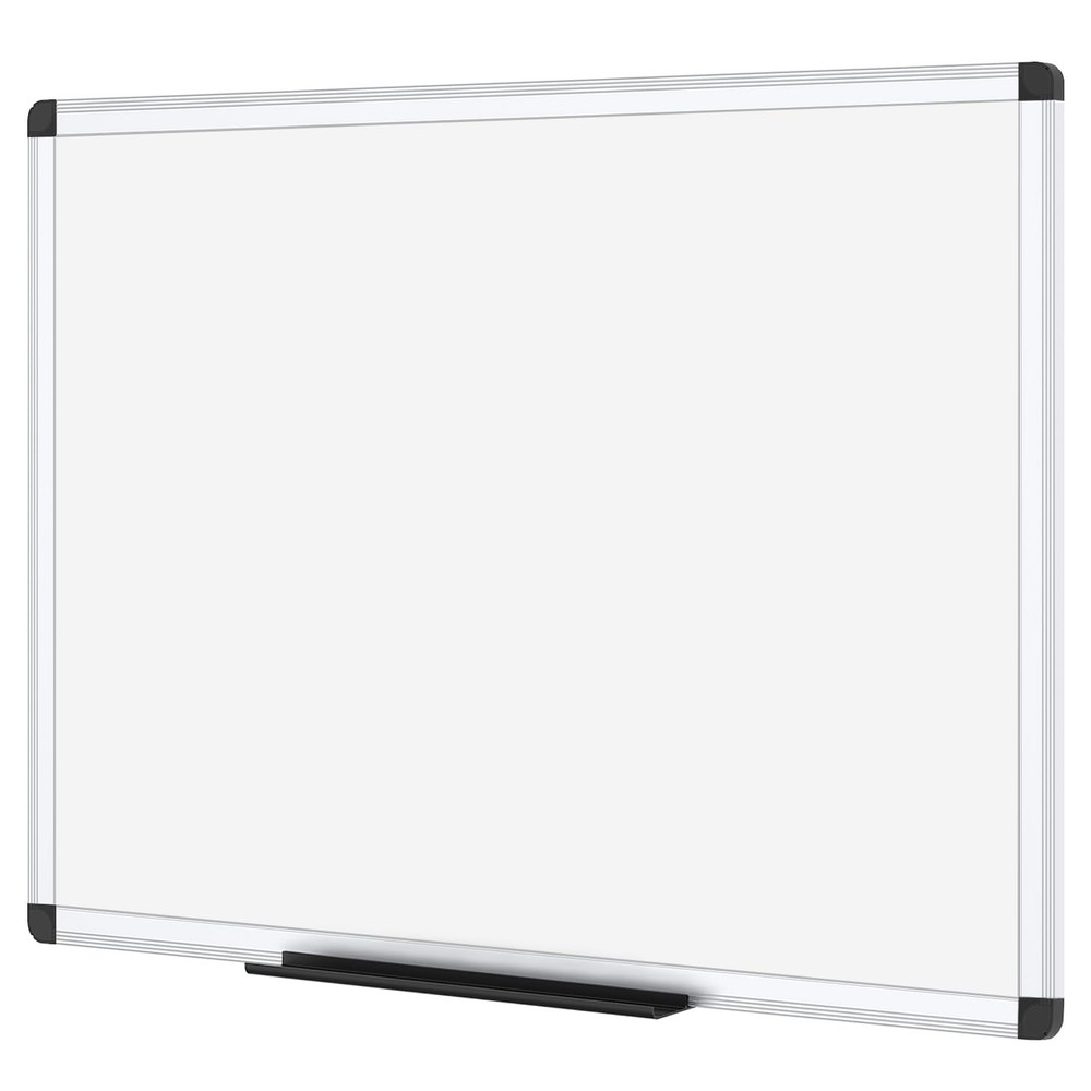VIZ-PRO Magnetic Dry Erase Board, 48 X 24 Inches, Silver 48″W x 24″H, White