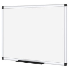 VIZ-PRO Magnetic Dry Erase Board, 48 X 24 Inches, Silver 48″W x 24″H, White