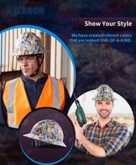 LANON Full Brim Hard Hat, OSHA Construction Work Approved, Premium Multicolor…