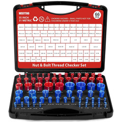 66 Pcs Thread Checker Nut and Bolt Thread Checker Set with 35 Inch and 31 Metric