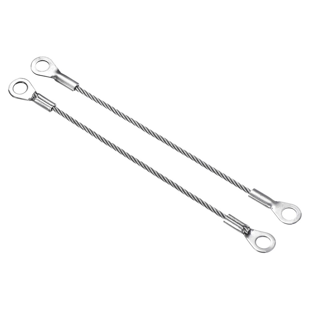 4Pcs Stainless Steel Lanyard Cable 2mmx10cm Eyelets Ended Security Wire Rope