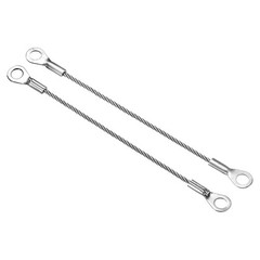 4Pcs Stainless Steel Lanyard Cable 2mmx10cm Eyelets Ended Security Wire Rope