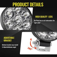 4X Round 2.5”INCH LED Work Light Headights Fit John Deere Kubota Kubota Tractor