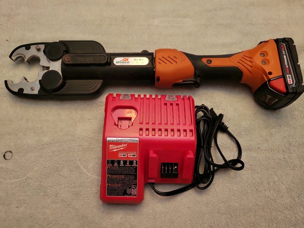 Utilco BLL-W-I 18 Volt 6 Ton In-line Press Crimper Working Ships Free