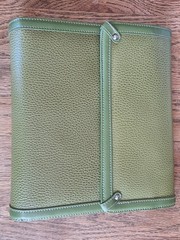 Franklin Covey ~ Green Classic Leather 7 Ring Planner ~ Excellent Pre-Owned