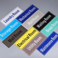 9″x3″ Maintenance Room, 2Pcs Room Door Sign Self-Adhesive Orange with Black Text
