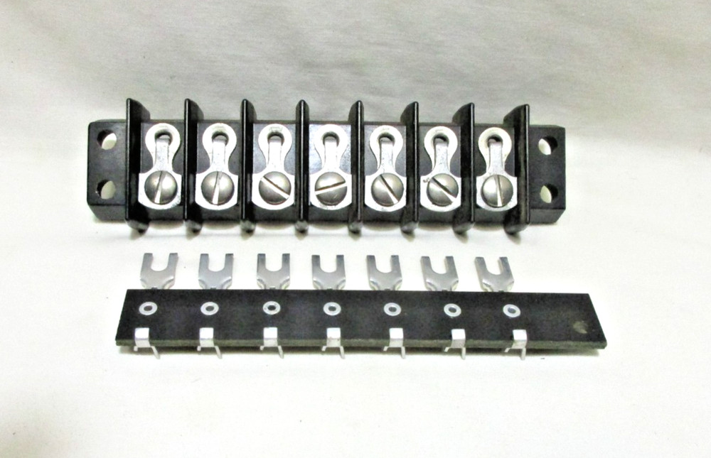 JONES Screw Terminal Blocks, “Y” Clips, 9 or 7 Poles, 9/16″ Centers, Fanning ..