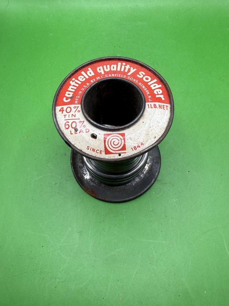 Canfield 60/40 Lead-Tin Solder Roll 1/8” .125 Wire ~ Used (~5 Oz Left)