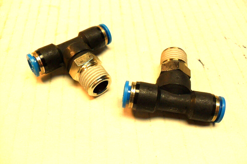 qty 2 – Festo QST-1/4-6 – 153108 Tee Fitting Push In 6mm Tube X 1/4″ npt