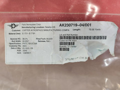 *NEW* Parks Aerospace E-761-S 7781 Glass Epoxy Prepreg(Partial of 75 Yd. Roll)