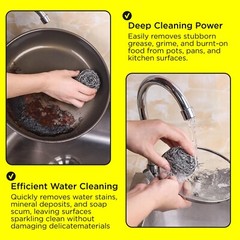 Stainless steel scourer 12 pcs scrubber for pots dishes ovens grills SIMBASTEEL