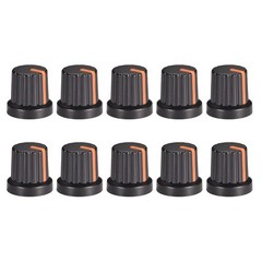 10PC 6mm Knob for Effect Pedal Amplifier Black Potentiometer Knob Orange Mark