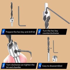 YEEZUGO 23-Pack Woodworking Chamfer Countersink Drill Bit, 6pcs 0.25 inches