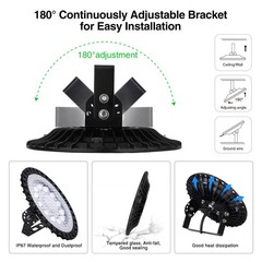 2Pack 50W 50 Watt UFO LED High Bay Light Commercial Bay Lighting Garage Lamp