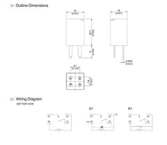 2PCS 4016819-12V 12VDC 20A 4PIN Ultra Micro ISO Automotive Relay, General Purpos